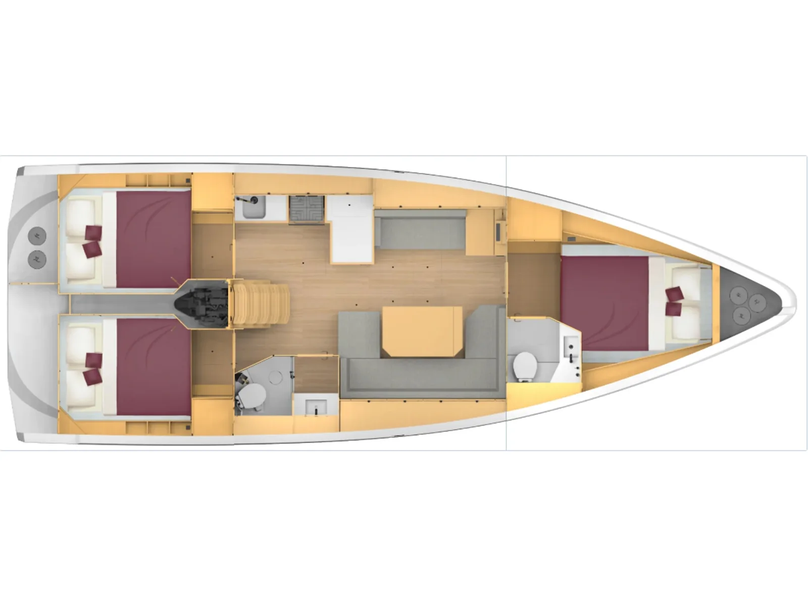Grundriss der Yacht BAVARIA C42 - Hope I