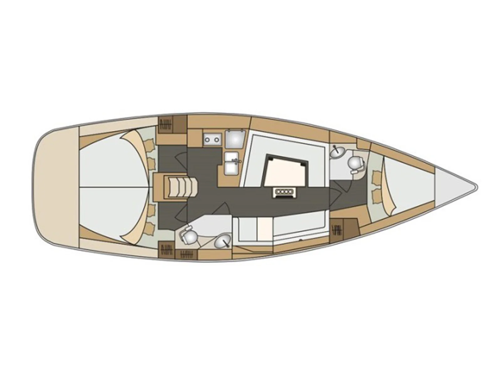Grundriss der Yacht ELAN Impression 40 - Silente