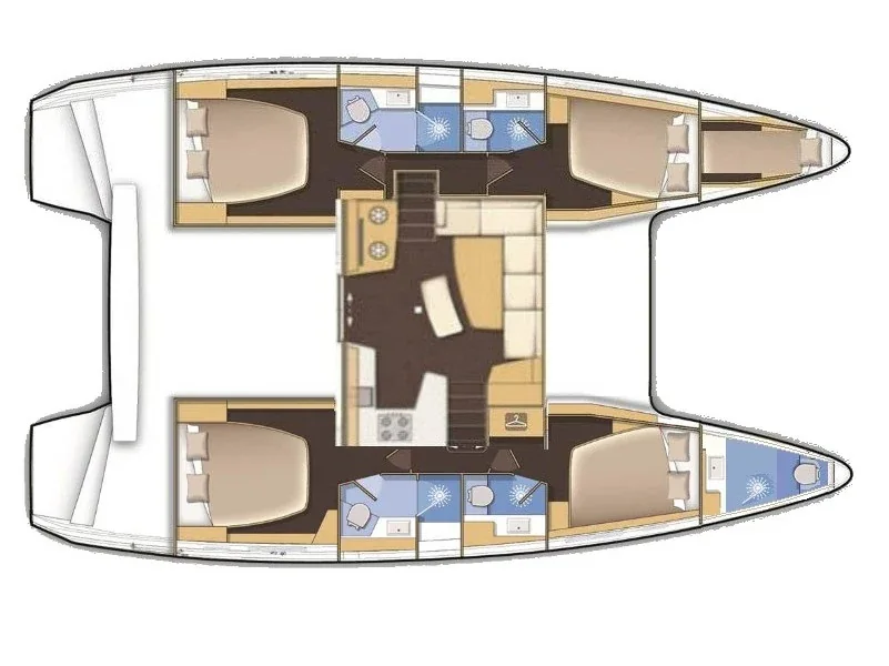 Grundriss der Yacht LAGOON 42 - Stolos