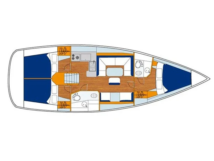 Grundriss der Yacht JEANNEAU Sun Odyssey 410 - Eugenie