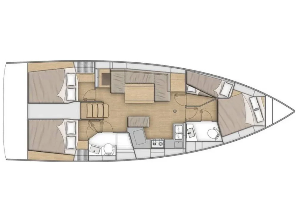 Grundriss der Yacht BENETEAU Oceanis 40.1 - Valkyrie