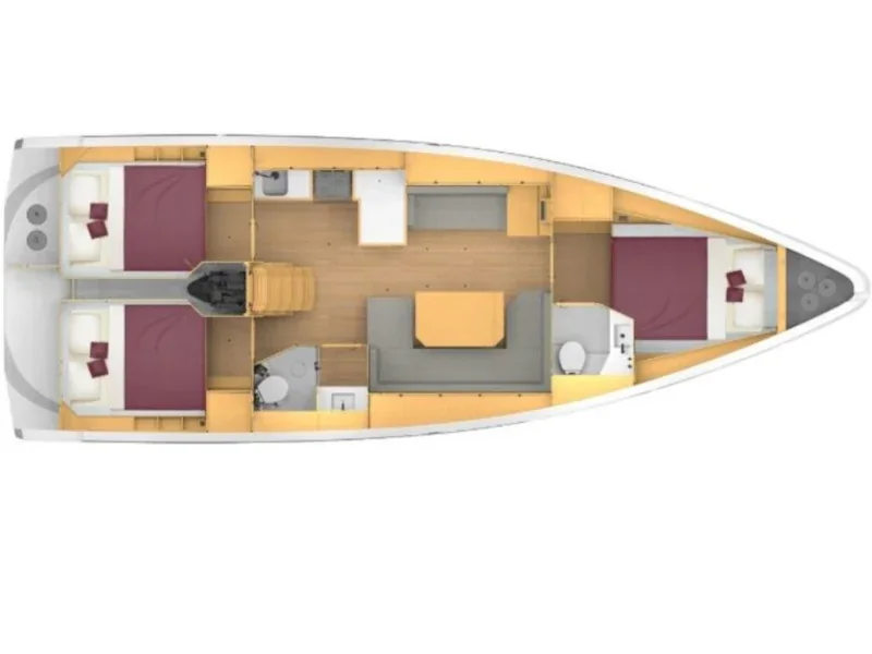 Grundriss der Yacht BAVARIA C42 - Marashino