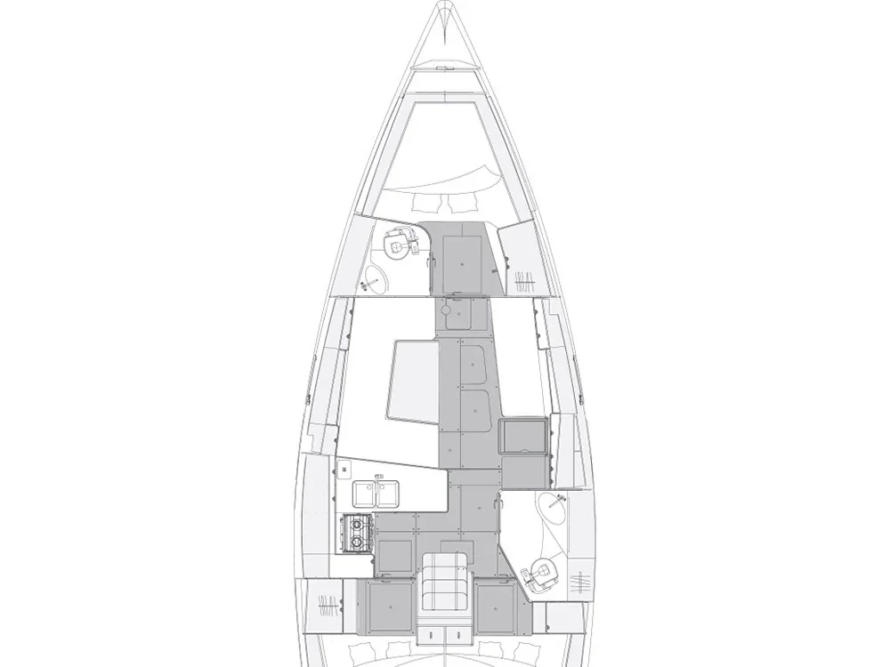 Grundriss der Yacht ELAN Impression 40.1 - Lady Blue