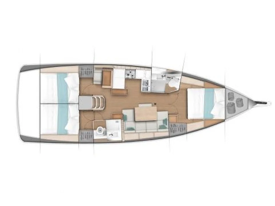 Grundriss der Yacht JEANNEAU Sun Odyssey 440 - Šinki