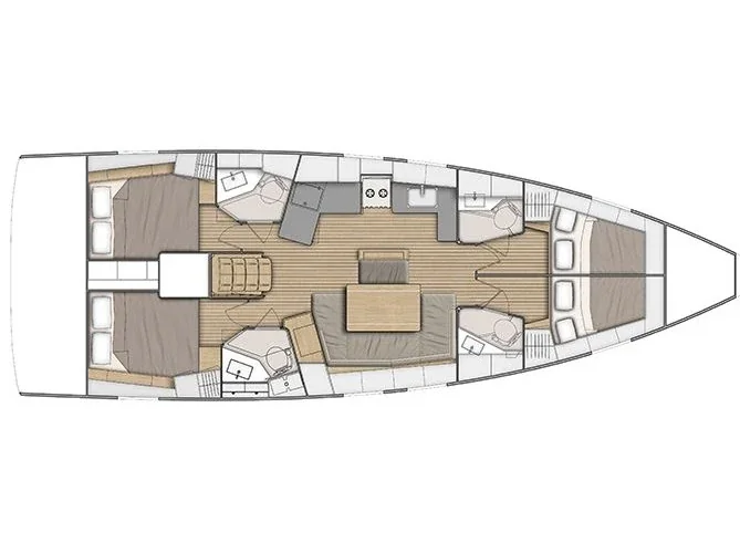 Grundriss der Yacht BENETEAU Oceanis 46.1 - Luna