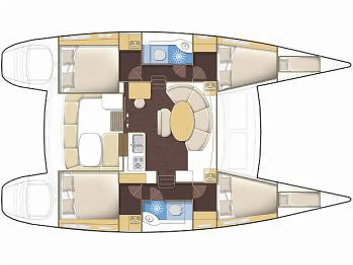 Grundriss der Yacht LAGOON 380 S2 - Dido