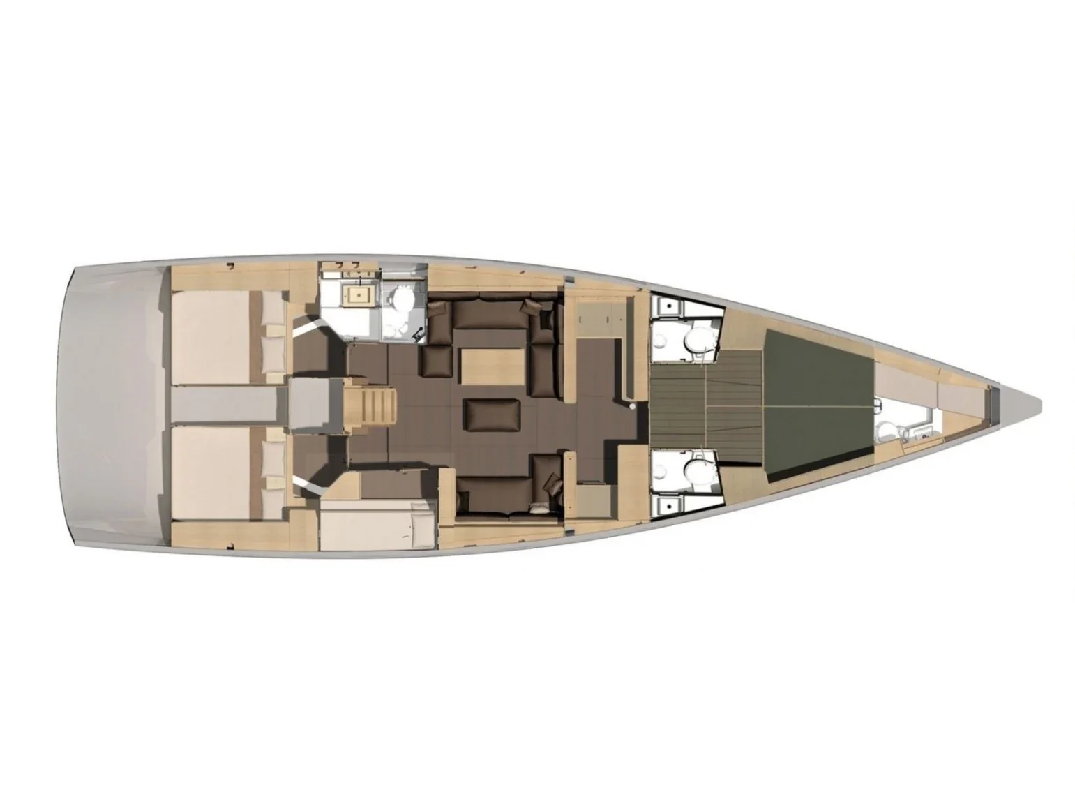 Grundriss der Yacht DUFOUR 56 Exclusive - Nakupenda