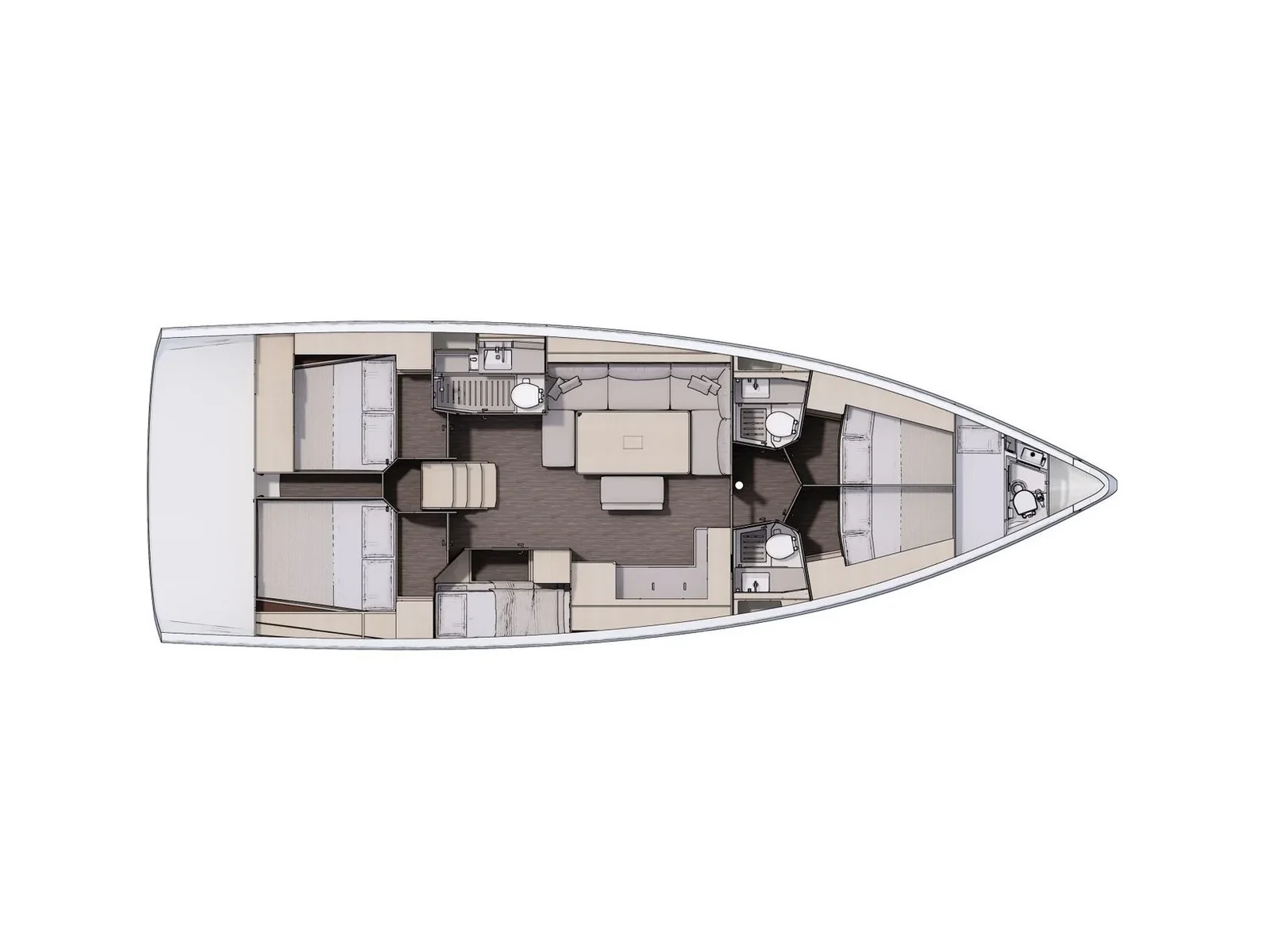 Grundriss der Yacht DUFOUR 470 - Weasley