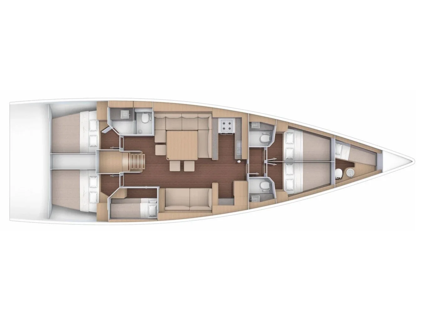 Grundriss der Yacht DUFOUR 56 Exclusive - Albus