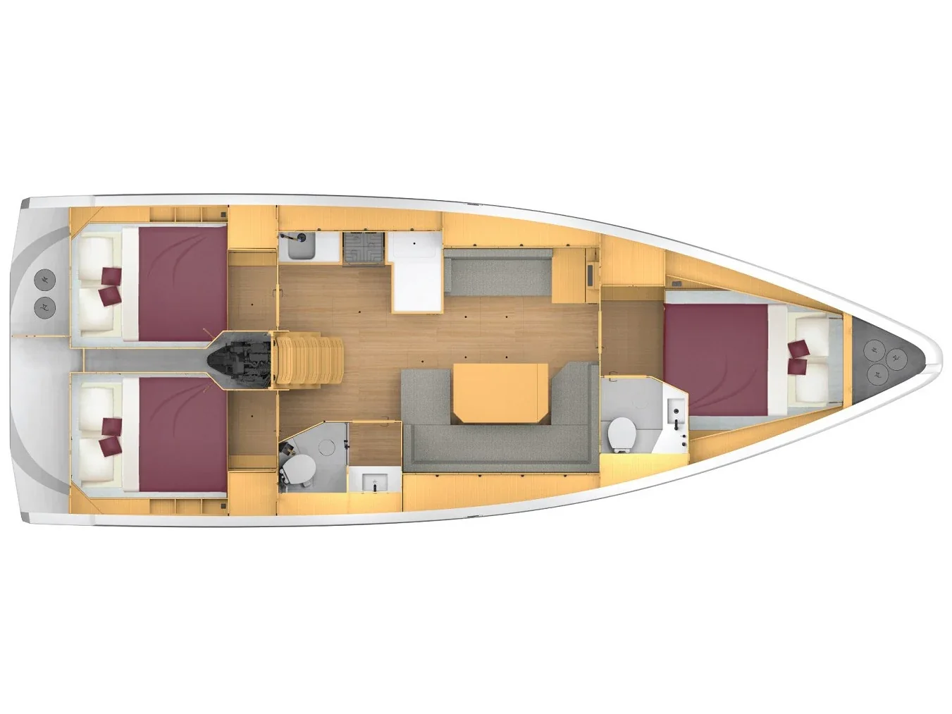 Grundriss der Yacht BAVARIA C42 - Ivana