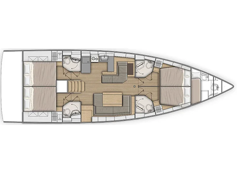 Grundriss der Yacht BENETEAU Oceanis 51.1 - Nireas
