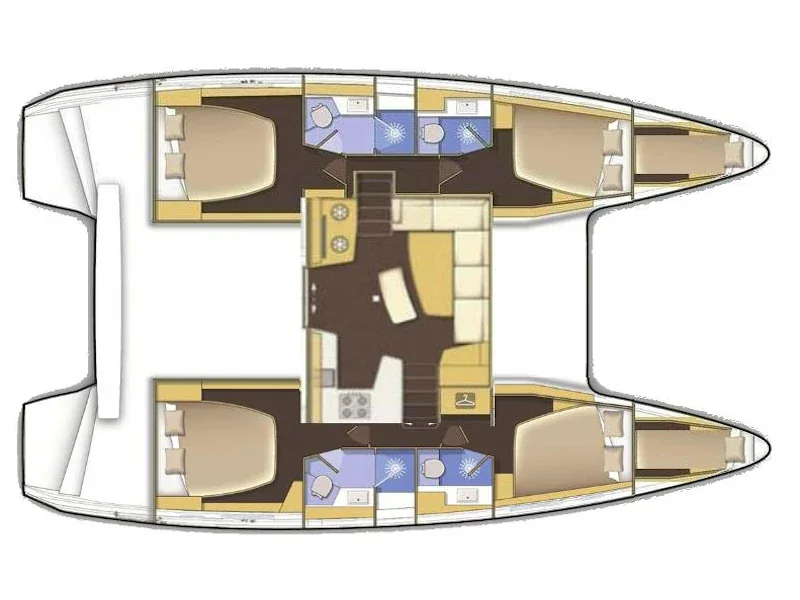 Grundriss der Yacht LAGOON 42 - Blue Steel