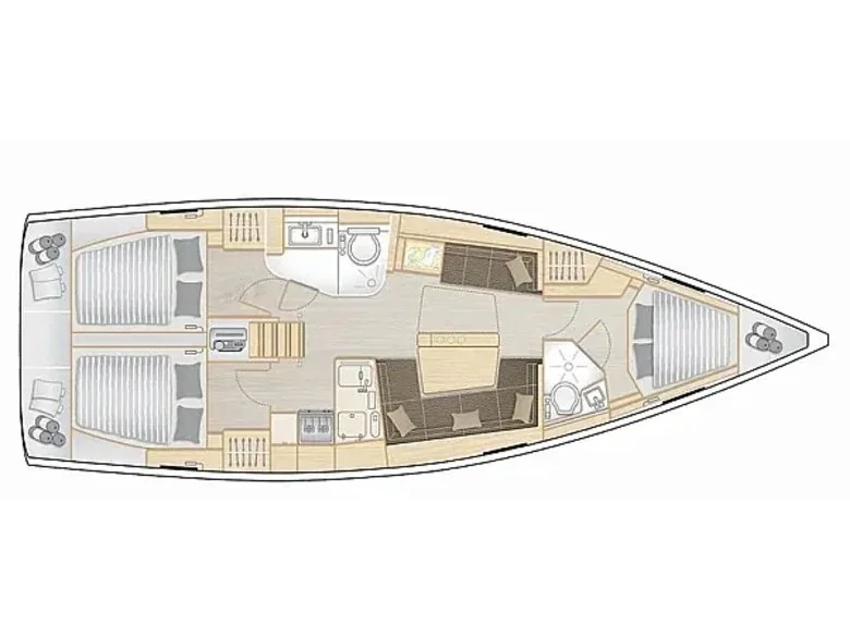 Grundriss der Yacht HANSE 418 - Dafne