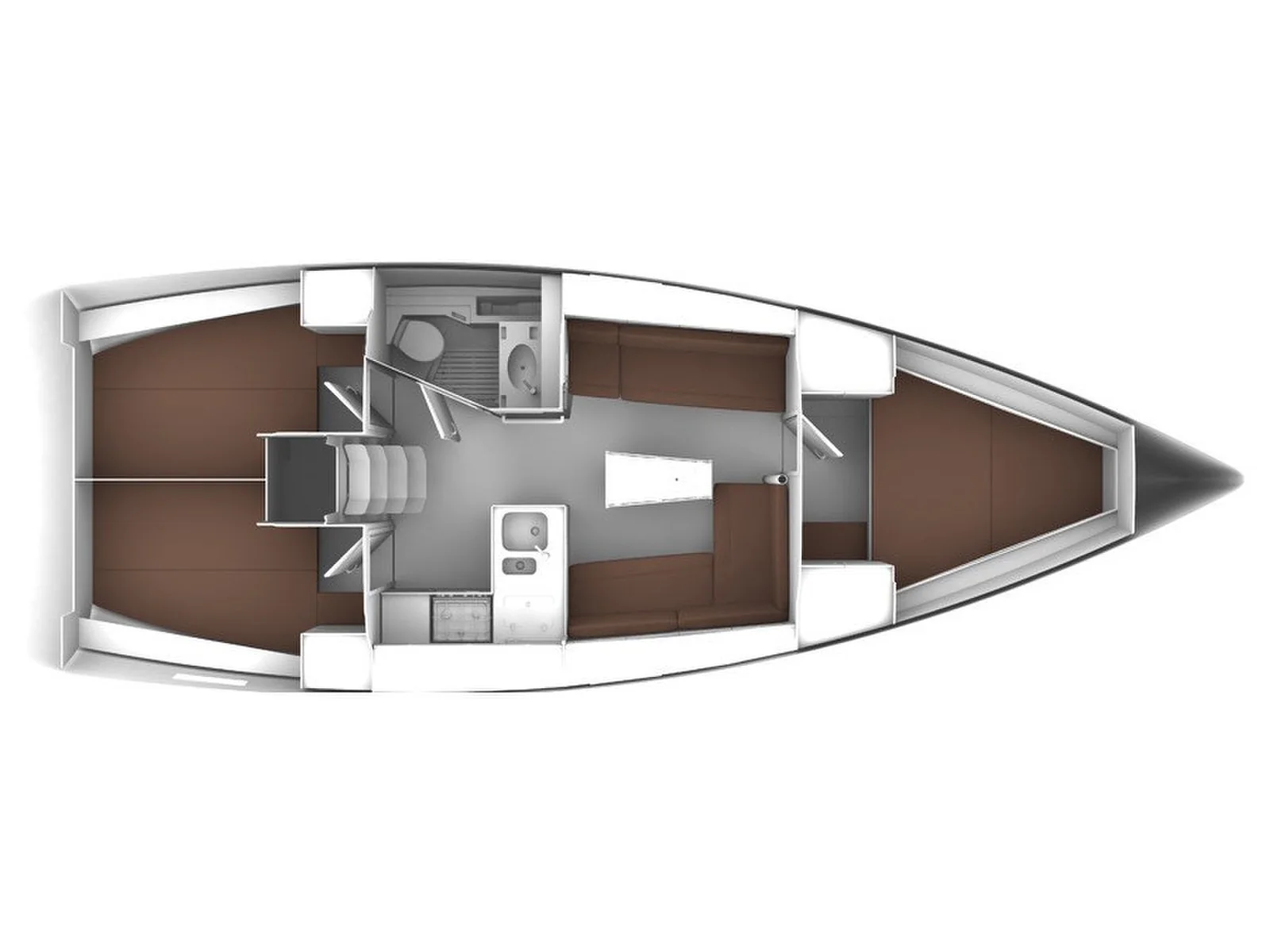 Grundriss der Yacht BAVARIA Cruiser 37 - Kedi