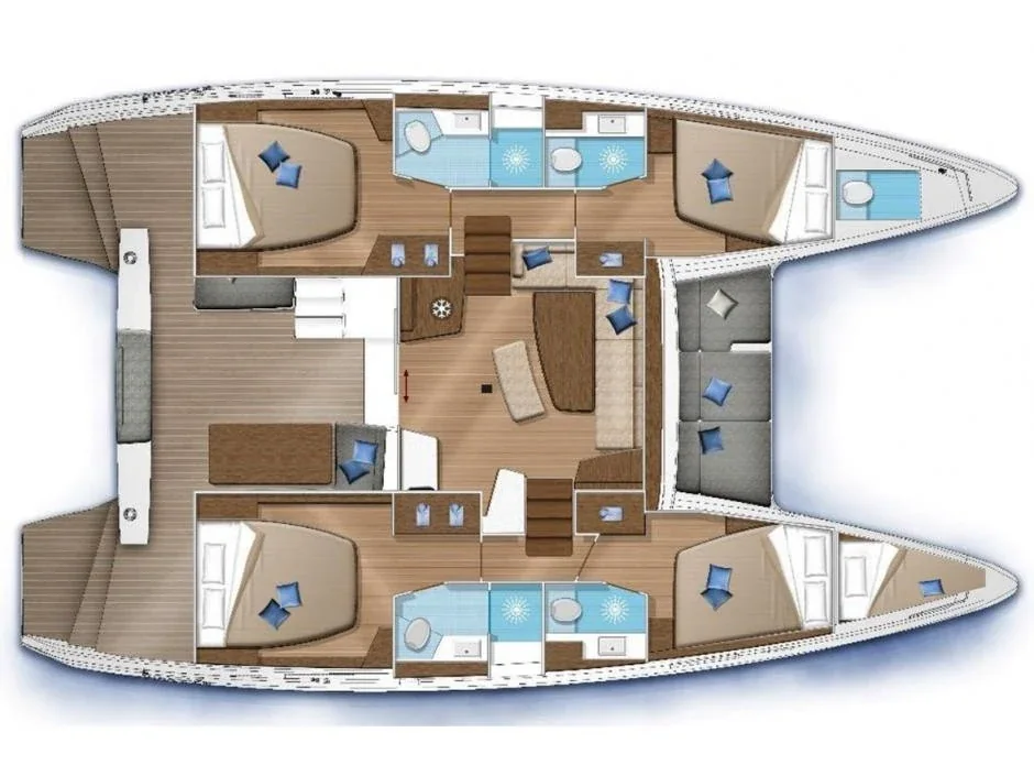 Grundriss der Yacht LAGOON 42 - IO