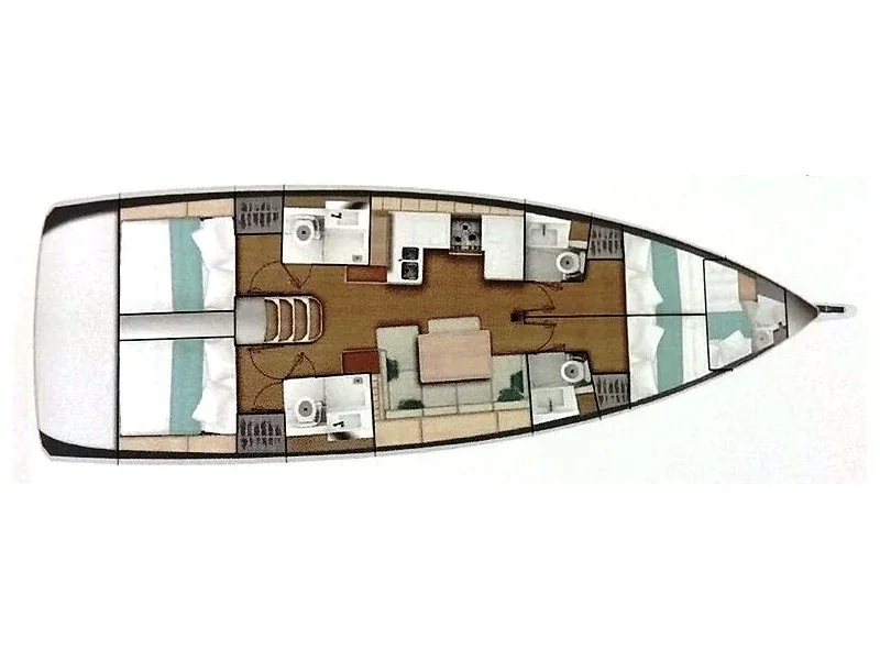 Grundriss der Yacht JEANNEAU Sun Odyssey 490 - Lara