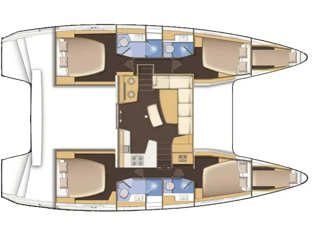 Grundriss der Yacht LAGOON 42 - Best Love