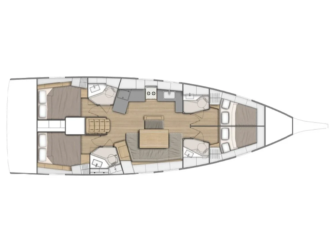 Grundriss der Yacht BENETEAU Oceanis 46.1 - Eonia