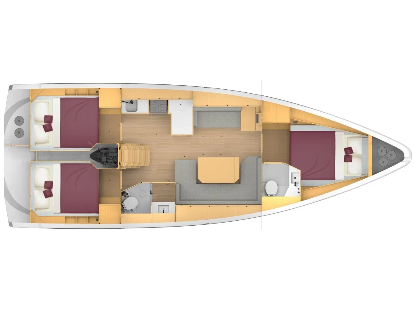 Grundriss der Yacht BAVARIA C42 - Fiona