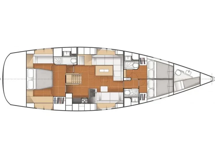 Grundriss der Yacht HANSE 545 - Mae