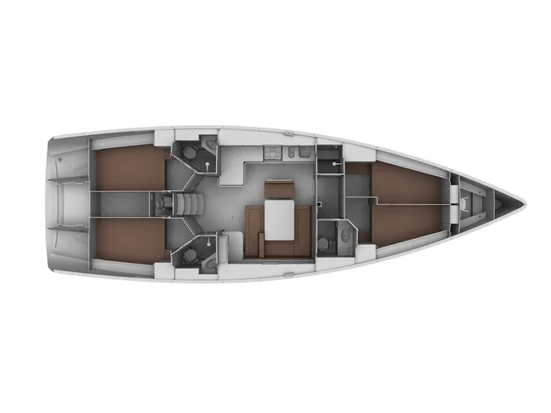 Grundriss der Yacht BAVARIA Cruiser 45 - Akilina