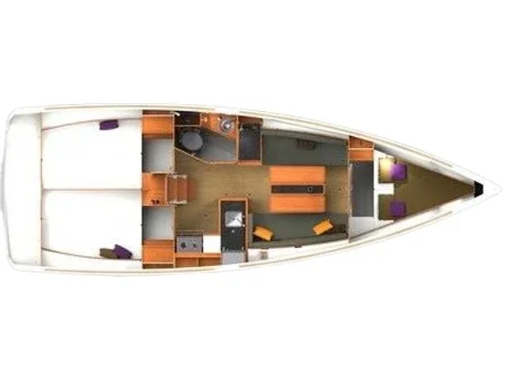 Grundriss der Yacht JEANNEAU Sun Odyssey 349 - Gin Tonic
