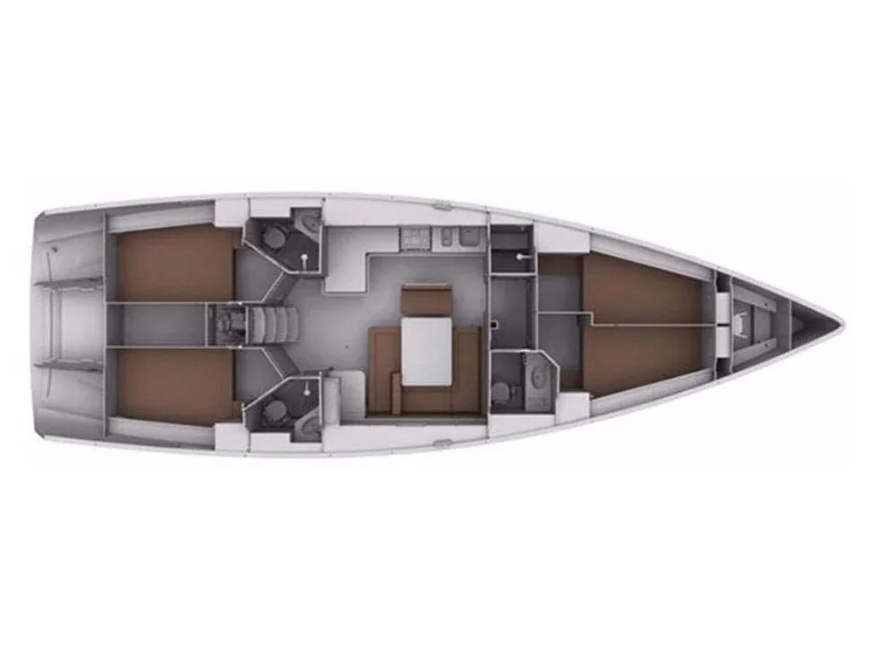 Grundriss der Yacht BAVARIA Cruiser 45 - Kalimera