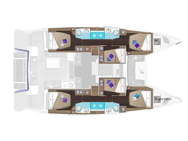 Grundriss der Yacht LAGOON 51 - Euphoria IV