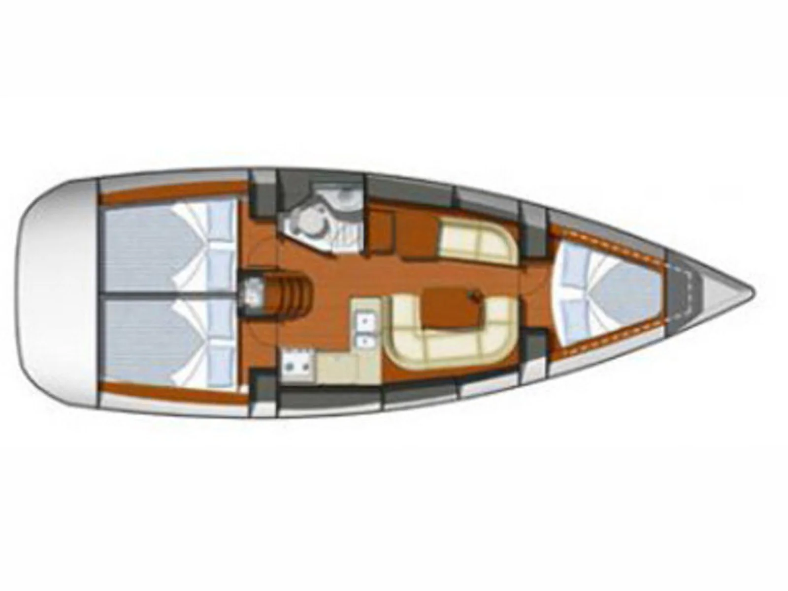 Grundriss der Yacht JEANNEAU Sun Odyssey 36i - El Greco