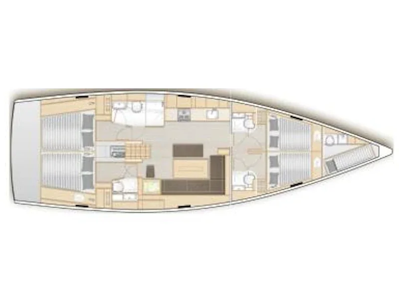 Grundriss der Yacht HANSE 508 - Phaedra