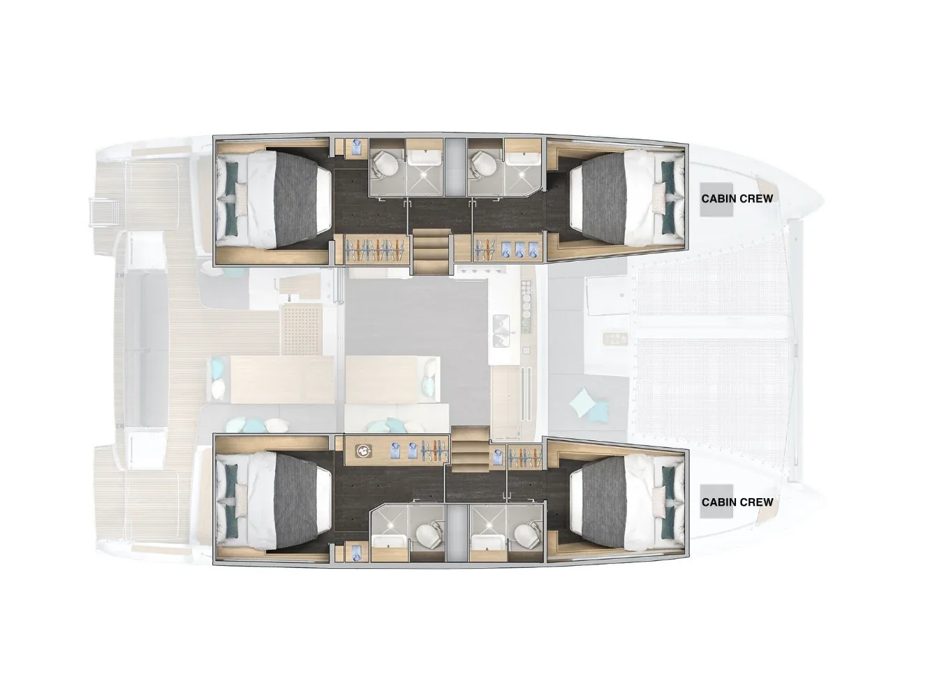 Grundriss der Yacht LAGOON 43 - Liberty