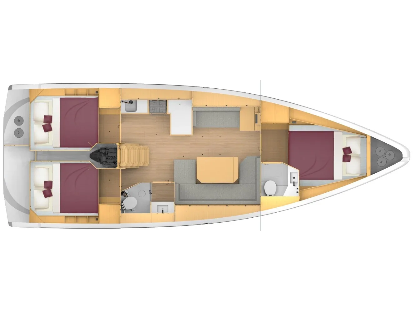 Grundriss der Yacht BAVARIA C42 - Olivia