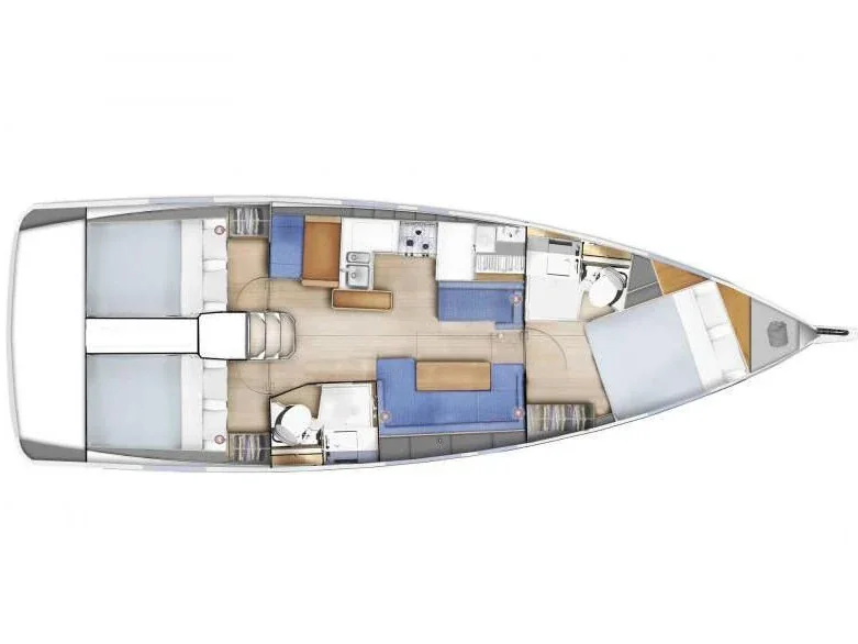 Grundriss der Yacht JEANNEAU Sun Odyssey 410 - Paris