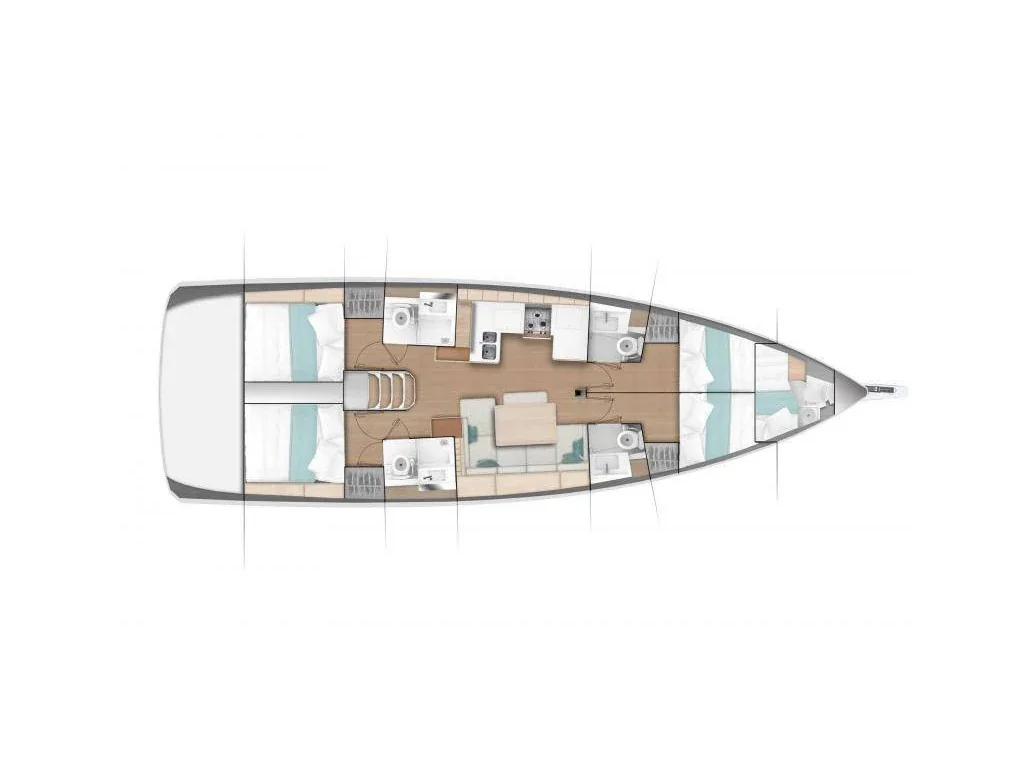 Grundriss der Yacht JEANNEAU Sun Odyssey 490 - Menelaos
