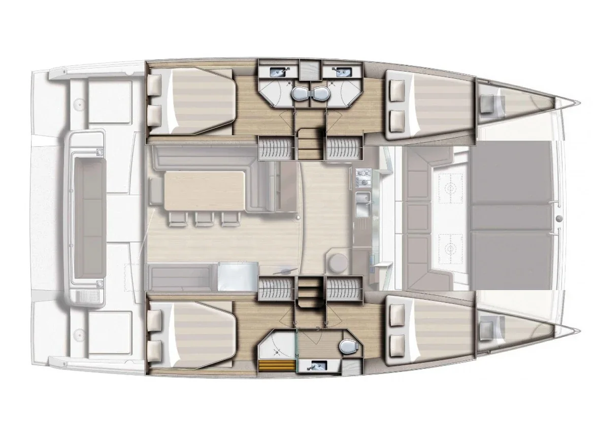 Grundriss der Yacht CATANA Bali 4.3 - Anemos