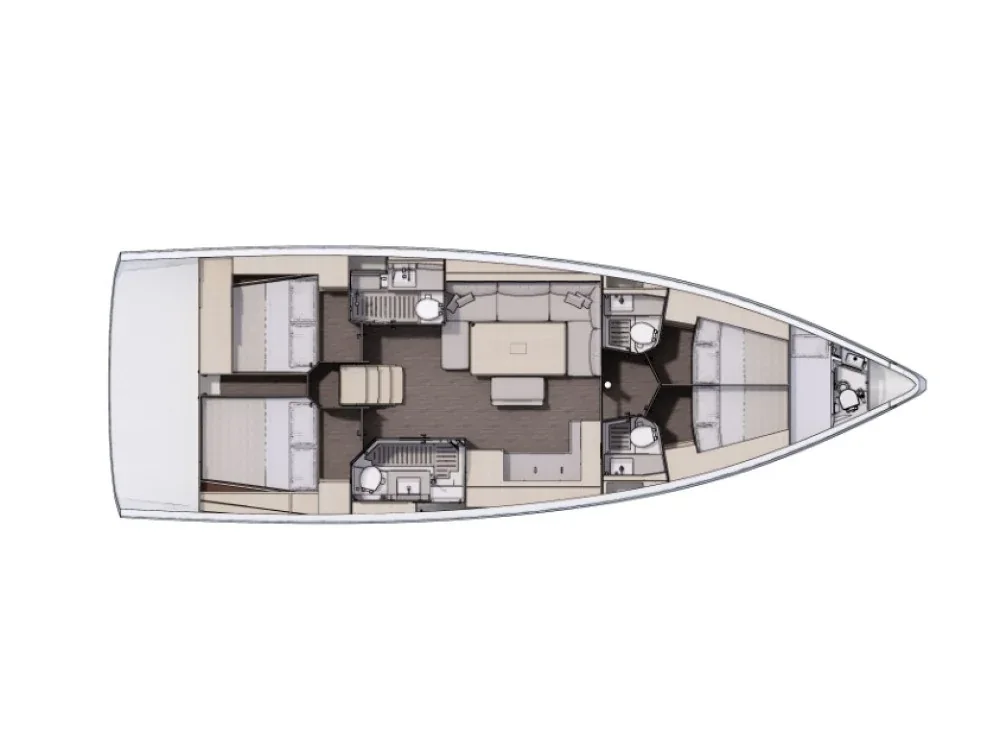 Grundriss der Yacht DUFOUR 470 - Jeroboam