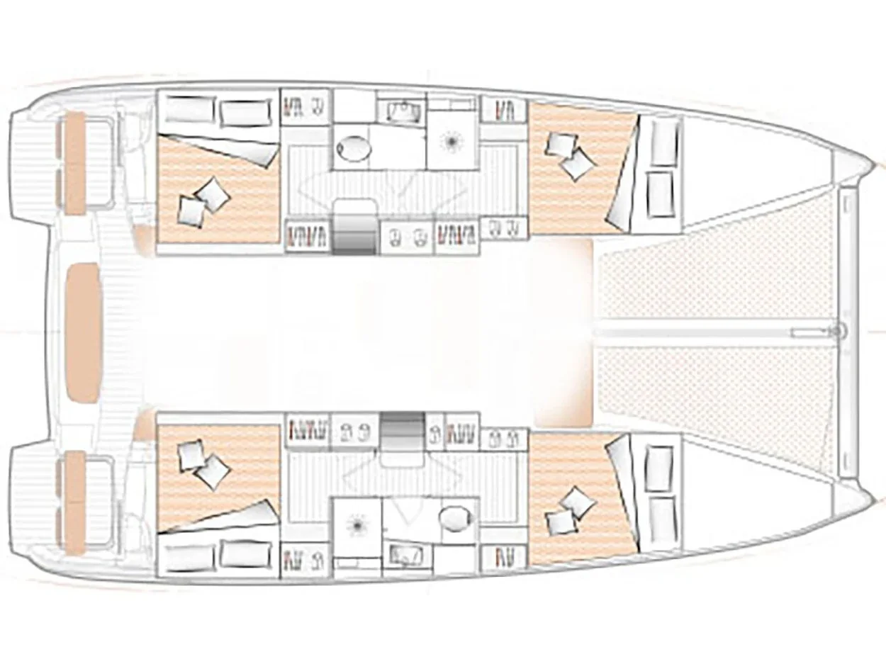 Grundriss der Yacht EXCESS-CATAMARANS 11 - Roxy