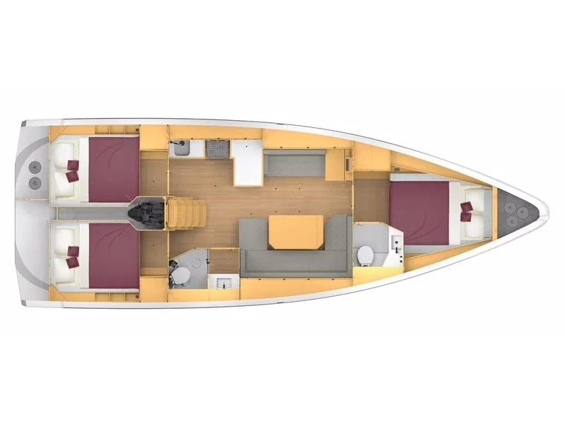 Grundriss der Yacht BAVARIA C42 - Sofia