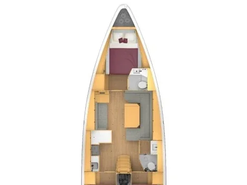 Grundriss der Yacht BAVARIA C42 - Onyx