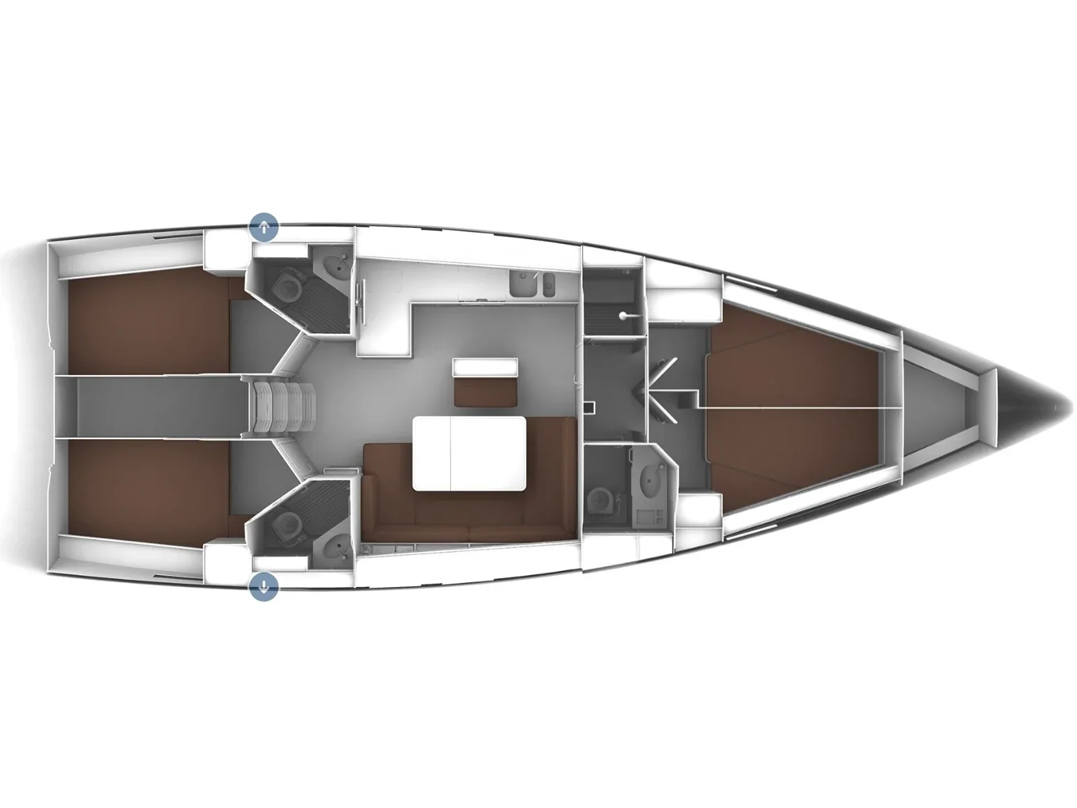 Grundriss der Yacht BAVARIA Cruiser 46 - Windland