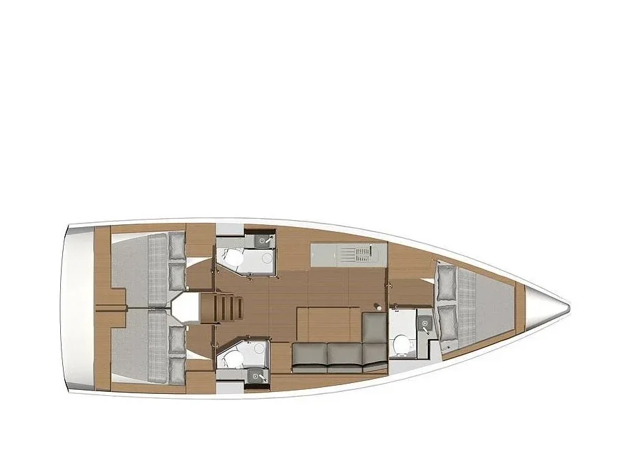 Grundriss der Yacht DUFOUR 390 Grand Large - Shibumi