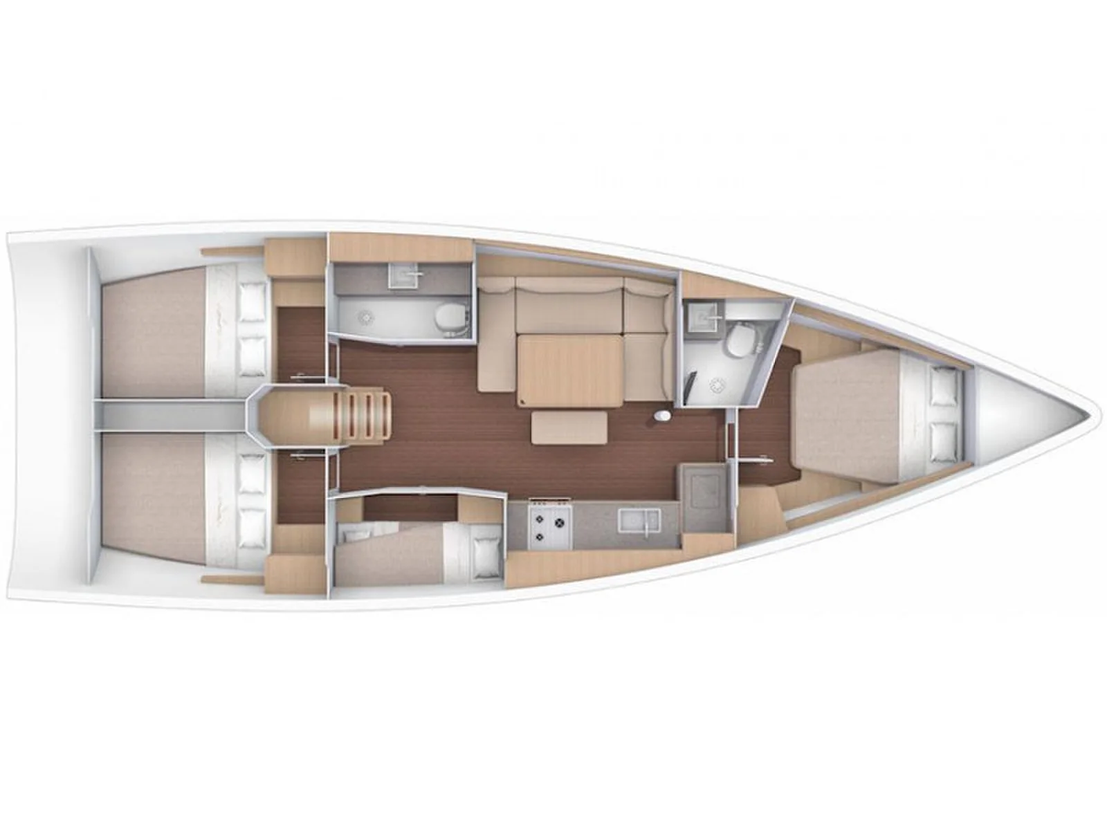 Grundriss der Yacht DUFOUR 430 Grand Large - Blue Moon II