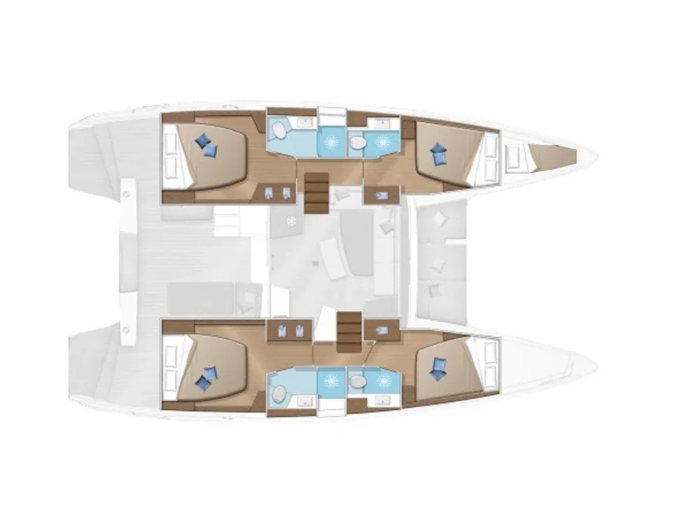 Grundriss der Yacht LAGOON 42 - Liquid Asset
