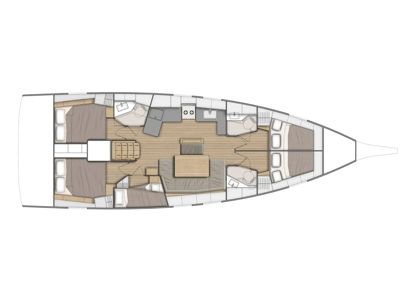 Grundriss der Yacht BENETEAU Oceanis 46.1 - Dream Team