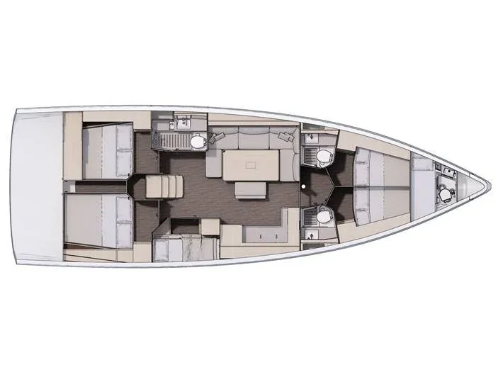 Grundriss der Yacht DUFOUR 470 - Clelia