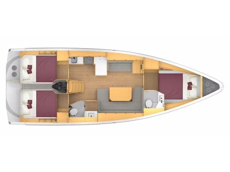 Grundriss der Yacht BAVARIA C42 - Avra