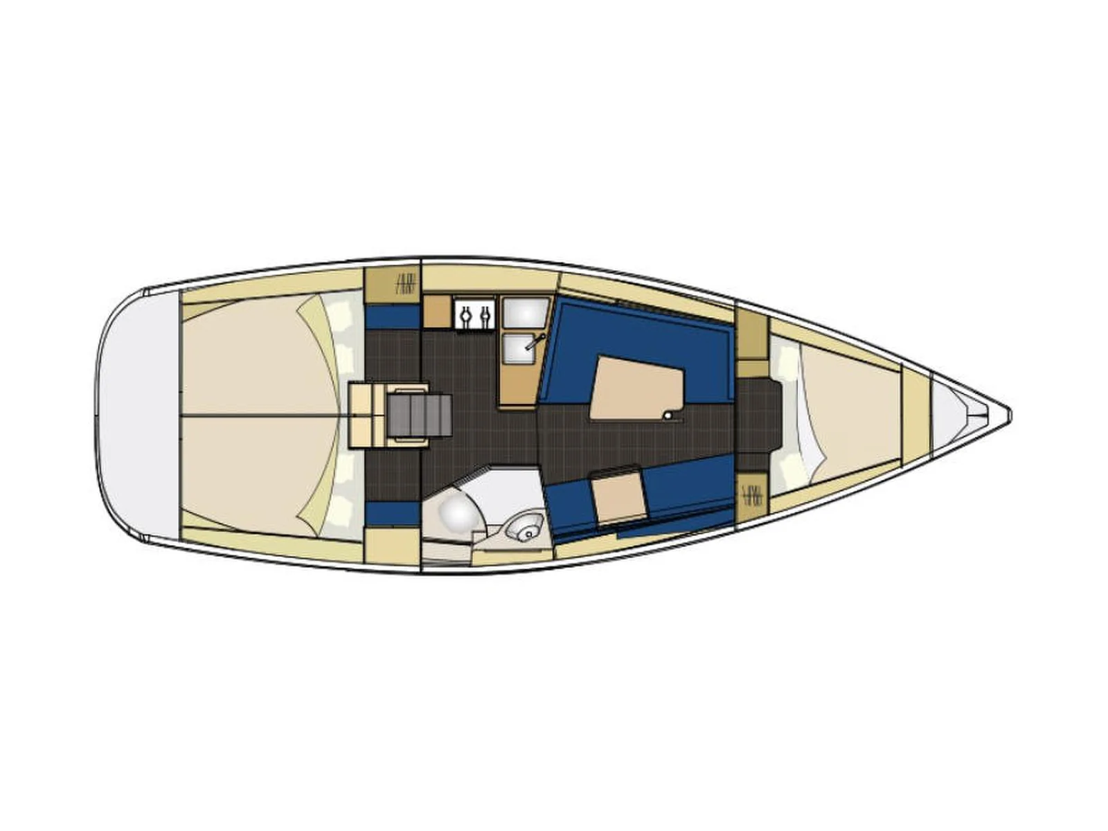 Grundriss der Yacht ELAN 354 Impression - Orange AS