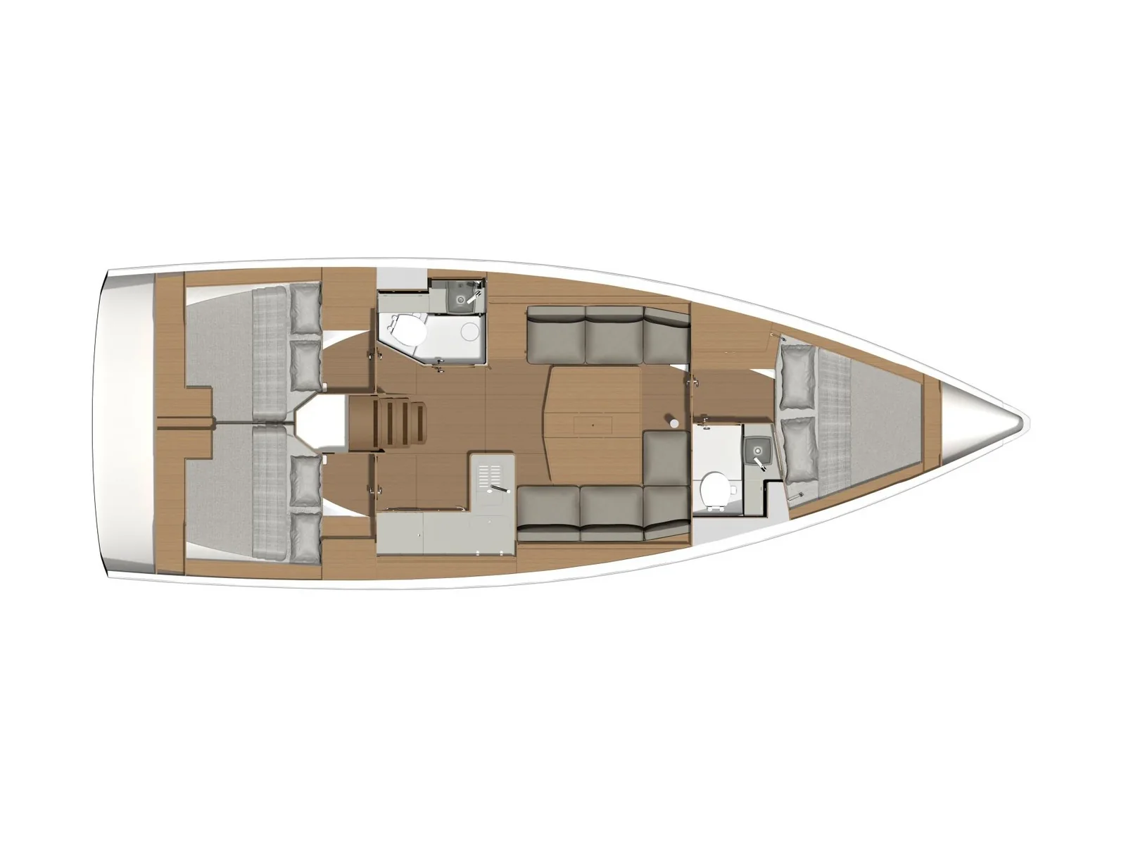 Grundriss der Yacht DUFOUR 390 Grand Large - Extasie II