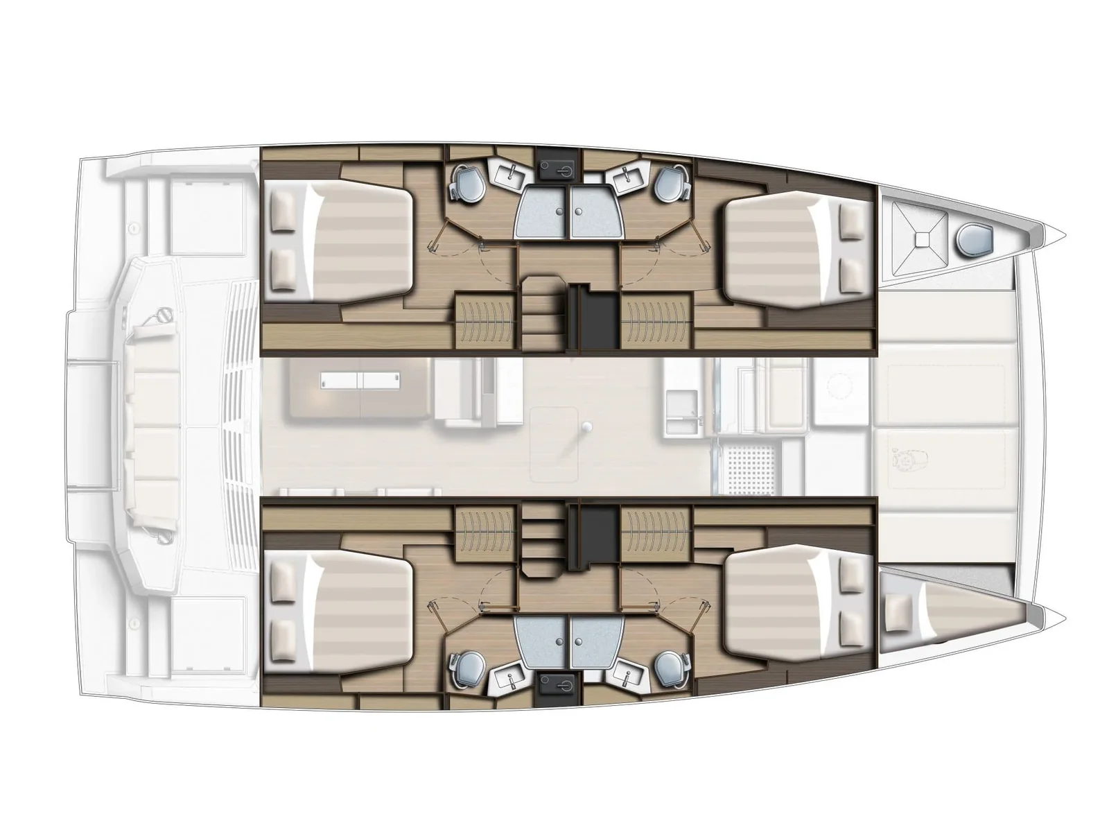 Grundriss der Yacht CATANA Bali 4.4 - Sara