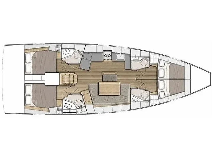 Grundriss der Yacht BENETEAU Oceanis 46.1 - Vanga